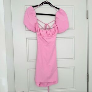 Zara linen blend pink dress
